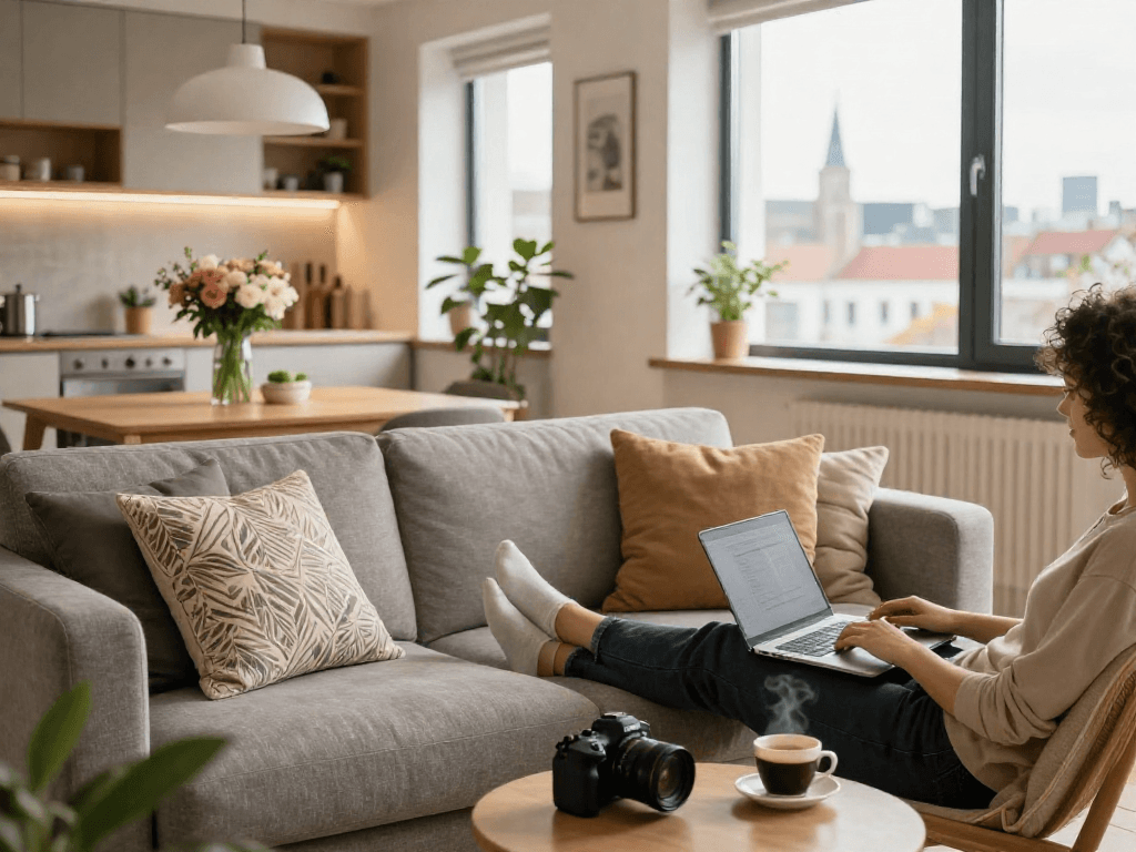 Gemütliches Monteurzimmer mieten Hannover mit modernem Interior und stimmungsvollem Ambiente.