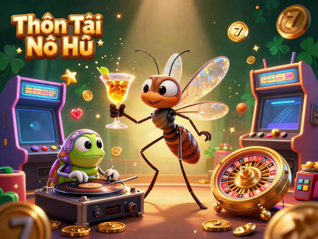 Engage in Thần Tài Nổ Hũ slot gaming with vibrant characters and thrilling elements.
