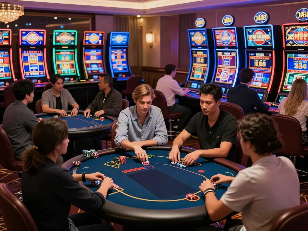 Engaging online casino scene showcasing players at DA88's vibrant digital platforms.